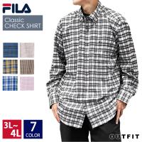 FILA フィラ シャツ メンズ 大きいサイズ チェックシャツ ネルシャツ キングサイズ 長袖 シャツ | ナチュラルポット