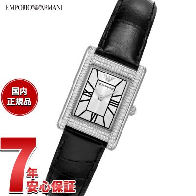 Emporio Armani 二針 ブラックレザーウォッチ エンポリオアルマーニ時計（文字盤カラー：シルバー系）の商品一覧