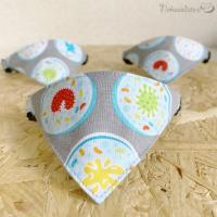 【シャーレの微生物柄】まじめな首輪・目立つバンダナ風／選べるアジャスター 猫首輪　安全　セーフティ