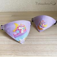 【スイートユニコーン柄】まじめな首輪・目立つバンダナ風／選べるアジャスター 猫首輪　安全　セーフティ