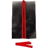 アーテック　サテンロングハッピL　黒　（襟赤）　＜はちまき付き＞　2339 | シブヤ文具