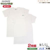 GUNZE グンゼ  メンズ半袖丸首シャツ やわらか肌着 2枚組 年間 SV61142 [M、L、LLサイズ] 紳士 インナー | ネットでインナー