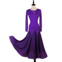 鮮やかなパープル（紫）ドレス 社交ダンス ドレス ボールルームドレス 