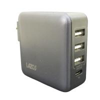 AC充電器 4ポート PD32w AC-USB充電  Type-C/A ブラック Lazos L-AC4-B/0309/送料無料 | 森のネット