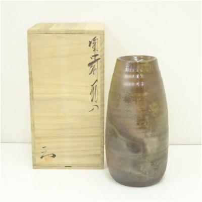伝統工芸士 豊福寛 備前焼 算木花生 花器 フラワーベース 花瓶 花入 置物 伝統工芸士 豊福寛 備前焼 算木花生 花器 フラワーベース 花瓶