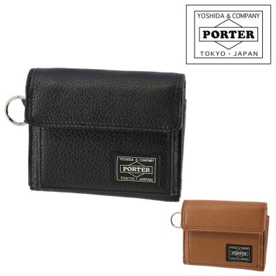 PORTER メンズ三つ折り財布（バッグ、小物素材：本革、レザー）｜財布