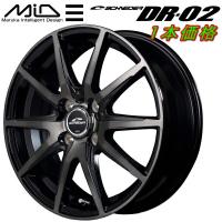 MID シュナイダー DR-02 ホイール1本 ブラックポリッシュ+ブラッククリア 4.5J-14inch 4H/PCD100 inset+45 | ネクスト2号店