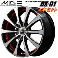 MID シュナイダー RX01 ホイール4本 ブラックポリッシュ/アンダーカットレッド 5.5-15 4/100+43 | ネクスト3号店