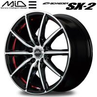 MID シュナイダー SX-2 ホイール4本 ブラックポリッシュ+アンダーカットレッドクリア 8.0J-17インチ 5穴/PCD114.3 インセット+46 | ネクスト4号店