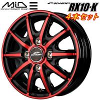 MID シュナイダー RX10-K ホイール4本 ブラックポリッシュ/クリスタルレッドクリア 3.5J-12inch 4H/PCD100 inset+42 | ネクスト5号店