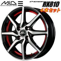 MID シュナイダー RX810 ホイール4本 ブラックポリッシュ/アンダーカットレッド 4.0J-12インチ 4穴/PCD100 インセット+43 | ネクストYahoo!ショッピング店