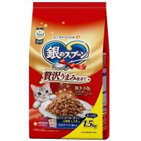 銀のスプーン キャットフード ドライ 贅沢うまみ仕立て お魚づくし(まぐろ・かつお・煮干し・白身魚・しらす入り 1.5kg 国産 ユニチャーム | ナイスドラッグ Yahoo!店