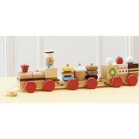 積み木 木のおもちゃ 1歳 2歳 3歳 子供 誕生日プレゼント 赤ちゃん　おやつ列車ｂｙパティシエ 
