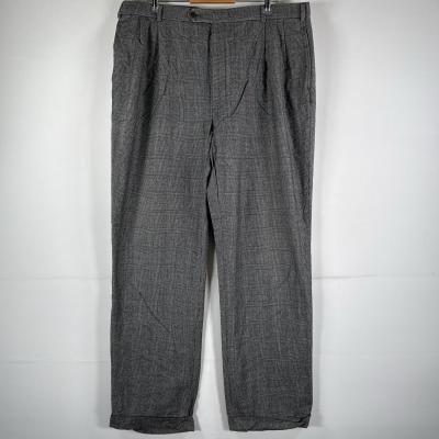 Brooks Brothers 千鳥格子柄 ウールパンツ スラックス　ツータック 古着 70年代 千鳥格子柄 ツータック スラックス ワイドパンツ
