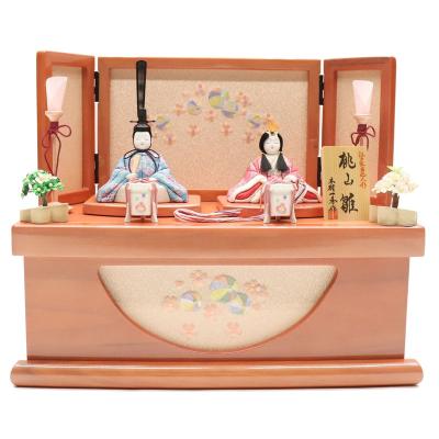 雛人形 収納飾り あかり 一秀 木目込親王 桃山雛 ローズピンク収納箱 2024-