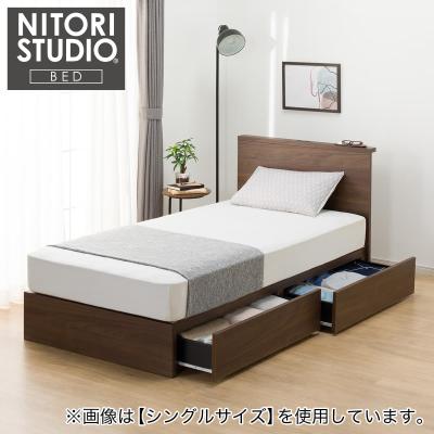 ニトリ　収納付きベッドフレーム　セミダブル ニトリ（NITORI） 収納付きベッドフレーム セミダブル 棚付きタイプ