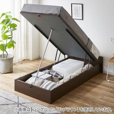 ブラウン ダブルベッド 引き出し付き　ニトリ　送料込 ニトリ ダブルすのこベッドフレーム(EB-001 引出し収納付き LBR