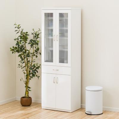 ニトリ 食器棚、レンジ台（特徴：ガラス扉（すりガラス