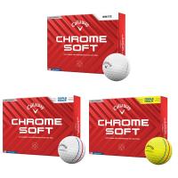 Callaway キャロウェイ CHROME SOFT ゴルフボール 2024年新製品 1ダース 12球入り クロムソフト ホワイト イエロー トリプルトラック 3ピース ウレタンカバー | ニトロゴルフ