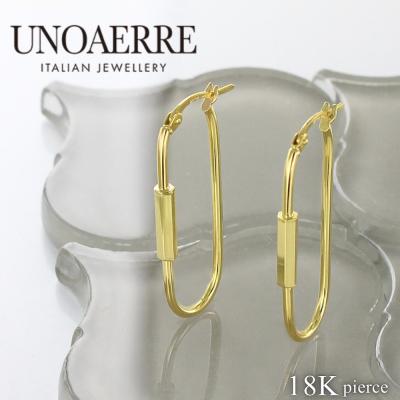 ウノアエレ⭐️UNOAERRE ピアス　フープピアス　両耳　K18 YG UNOAERRE ウノアエレ【UNOAERRE】K18イエローゴールド フープ
