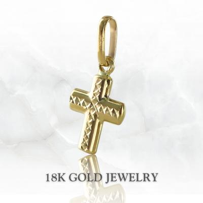 k18 ネックレス クロス（レディース用ペンダントヘッド、チャーム