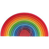 グリムGRIMM'S 玩具 おもちゃ 知育玩具 積み木 1セット インテリア 見立て遊び 虹 レインボー 高さ18×幅38×奥行7cm 虹色トンネル | のすたる堂