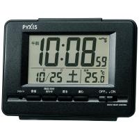 セイコークロック(Seiko Clock) セイコー クロック 目覚まし時計 電波 デジタル カレンダー 温度 表示 PYXIS ピクシス 黒 メタリ | のすたる堂