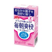 森永乳業 毎朝爽快 ヨーグルト味【特定保健用食品 特保】 125ml紙パック×24本入×(2ケース)｜ 送料無料 | のぞみマーケット