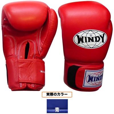 WINDY ボクシンググローブ 14 oz 赤 紐式 試合用 WINDY ウィンディ 試合用グローブ／ペア BGL 14oz 赤 : NTS