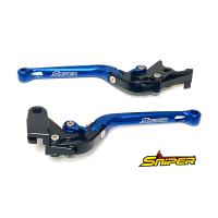 NINJA250 NINJA400 Z250 Z400 6段階アジャスター 可倒式 クラッチレバー＆ブレーキレバーセット 青 SNIPER スナイパー SP0107BL | SNIPERヤフーショッピング店