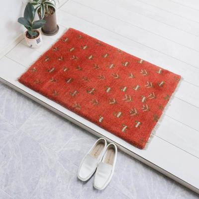 ギャッベ/ラティーフ 88×59cm イラン産 手織り リビング ウール ギャッベ/ラティーフ 88×59cm イラン産 手織り リビング ウール