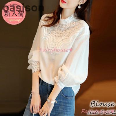 M パフスリーブ 白 レース ブラウス ボリューム袖 ふんわり カットソー ⑮Ⅲ M パフスリーブ 白 レース ブラウス ボリューム袖 ふんわり カットソー
