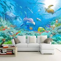 壁紙 おしゃれ ３d 立体 部屋 リビング 防水 防カビ 防音 ラッセン 海 水中 イルカ 魚 立体 Ae おしゃれ壁紙カーテンのペンギン堂 通販 Yahoo ショッピング