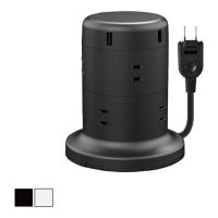 電源タップ 8個口 2P 雷サージ トラッキング防止 ほこり防止 USBポート付き タワー型 2000mm | オフィス家具通販のオフィスコム