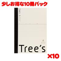 日本ノート スタンダードノート Tree's B5サイズ A罫30枚 クリーム UTR3AC 10冊パック | オフィスランドYahoo!店