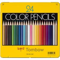 トンボ鉛筆 缶入色鉛筆 24色 ＮＱ CB-NQ24C | オフィスランドYahoo!店