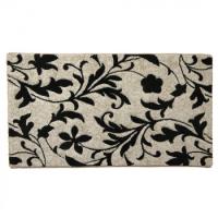 トルコ製 ウィルトン織り 玄関マット カービング  約60×90cm ブラック 2051169 | オフィスマーケットYahoo!店