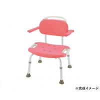 やわらかシャワーチェア 肘掛付ワイド 49351 ピンク 204597 S0192 | オフィスマーケットYahoo!店