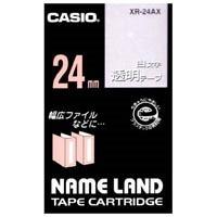 カシオ計算機 / 白文字テープ XR-24AX 透明に白文字 24mm / ラベルライター用テープカートリッジ / p353920 | オフィスマーケットYahoo!店