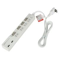 エルパ 電源タップ 個別スイッチ LEDランプ 雷ガード AC4個口 USB2個口 2m WBS-LS42USB(W) | お買い得STORE