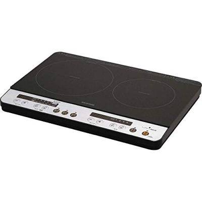 アイリスオーヤマ 2口IHコンロ IHK-W1-B ブラックのおすすめ人気商品
