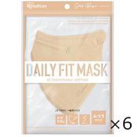 ＤＡＩＬＹ　ＦＩＴ　ＭＡＳＫ　立体　ふつうサイズ　シルクベージュ　５枚入　6個セット　アイリスオーヤマ　全国一律送料無料 | 大久保薬局