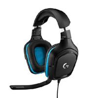 Logitech G432 Wired Gaming Headset, 7.1 Surround Sound, DTS Headphone:X 2.0, Flip-to-Mute Mic, PC (Leatherette) Black/Blue, 7.2 x 3.2 x 6.8 inches | オーエルジー