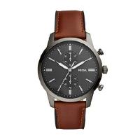 Fossil Men's Townsman FS5522 Black Leather Japanese Quartz Fashion Watch | オーエルジー