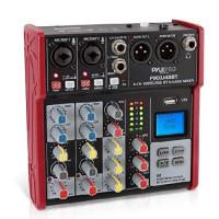 Pyle - Pro Studio Audio Sound Mixer Board - 4 Channel Bluetooth Compatible Professional Portable Digital Dj Mixing Console w/ USB Mixer Audio Interfac | オーエルジー