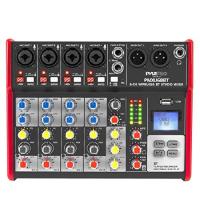 PYLE, Sound 6 Channel Bluetooth Compatible Professional Portable Digital Dj Console w/USB Mixer Audio Interface-Mixing Boards for Studio Recording-Pyl | オーエルジー