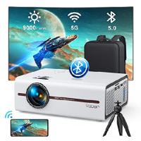 Projector with WiFi and Bluetooth, 9000L Portable Movie Projector 5G WiFi 1080P 4K Support, YABER V5 Mini Home Theater Projector with Trip(並行輸入品) | オーエルジー