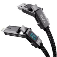 PZOZ 4in1 LEDディスプレイ 1.5M 最大対応60W ケーブル USB C to USB C/タイプc to ライトニング/USB A t | On-Line Yahoo!店
