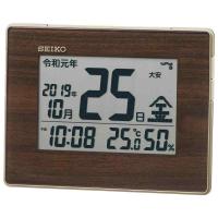 セイコークロック(Seiko Clock) 掛け時計 置き時計 目覚まし時計 ナチュラル 電波 デジタル カレンダー 温度湿度表示 新元号表示 薄金色 | On-Line Yahoo!店