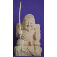 仏師 萩原文義作 木彫仏像 #64「恵比寿天像」身丈7.2cm総丈9cm | 酒・食品・雑貨のオオシマ